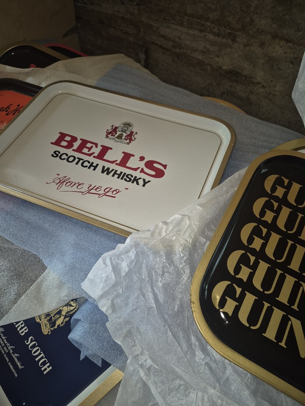 Scotch Whisky Serving Tray - White and Gold